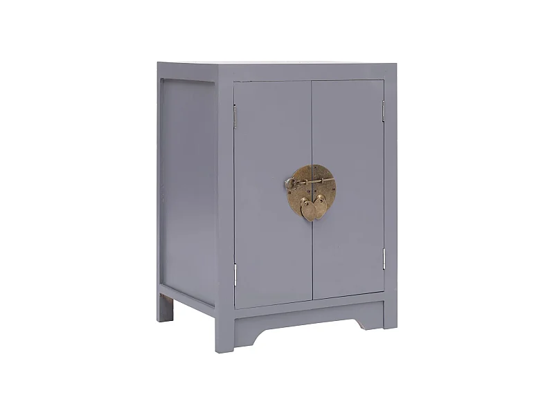 Table de chevet Gris 38x28x52 cm Bois de Paulownia