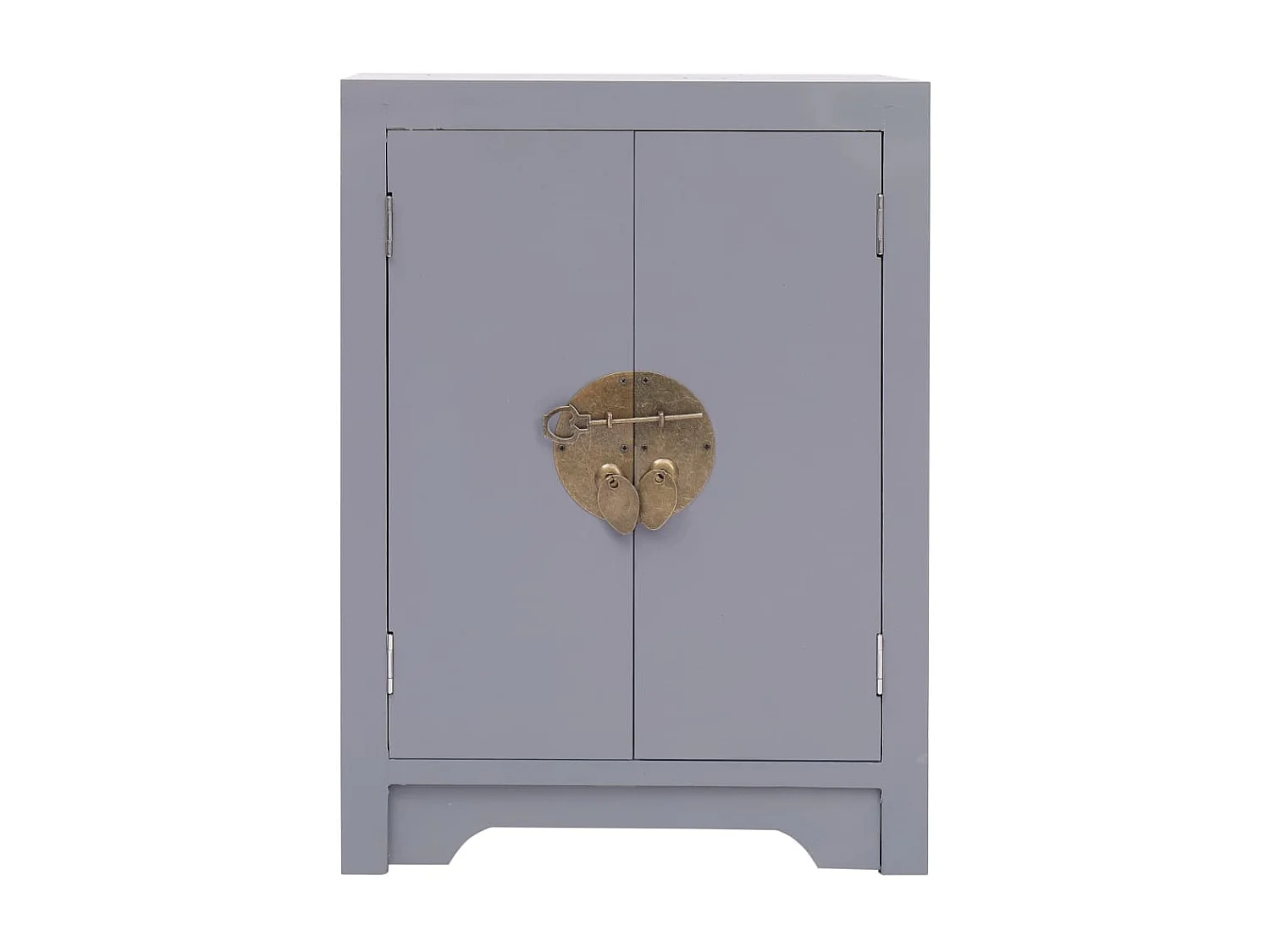 Comodino Grigio 38x28x52 cm in Legno di Paulownia