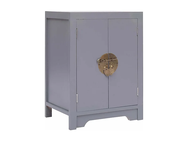 Table de chevet Gris 38x28x52 cm Bois de Paulownia