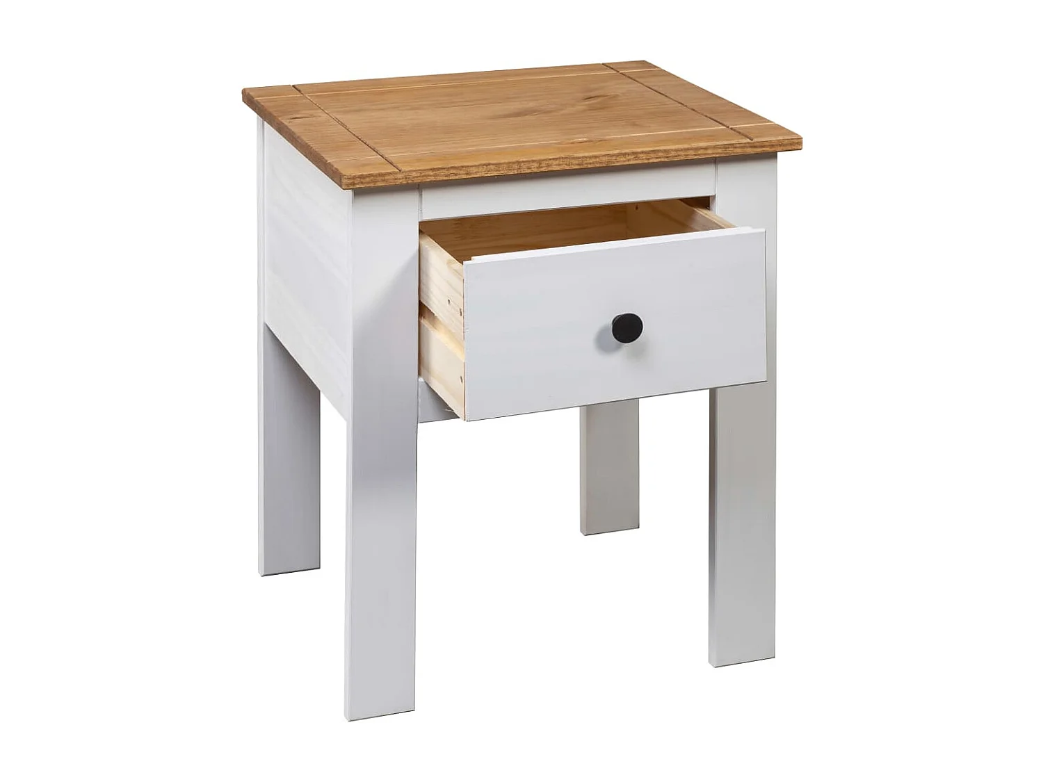 Table de chevet Blanc 46x40x57 cm Pin Gamme Panama