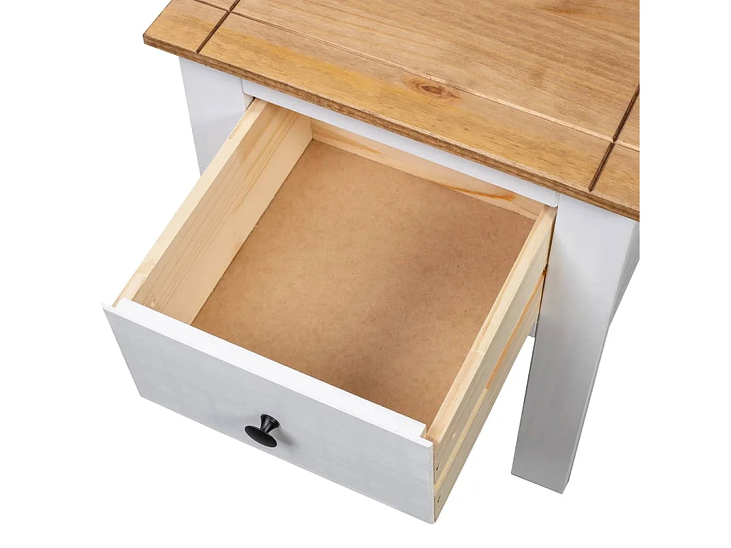 Table de chevet Blanc 46x40x57 cm Pin Gamme Panama