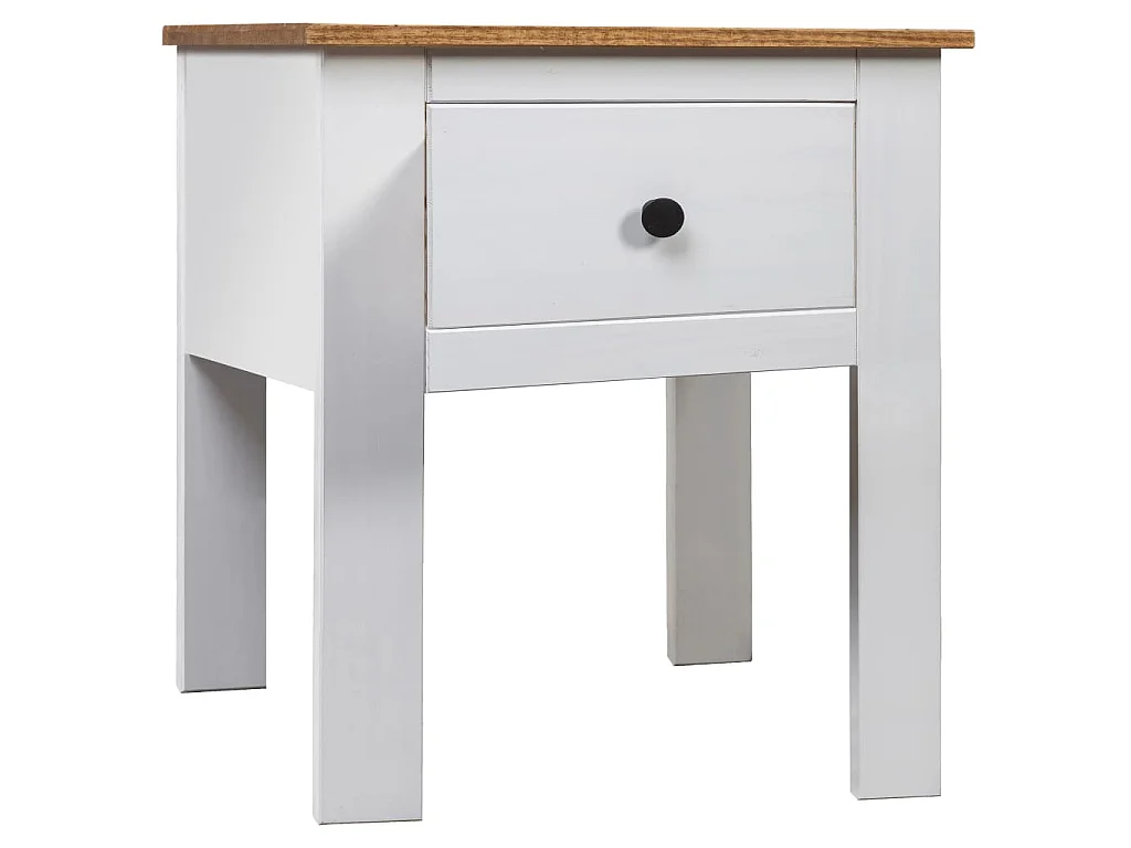 Table de chevet Blanc 46x40x57 cm Pin Gamme Panama