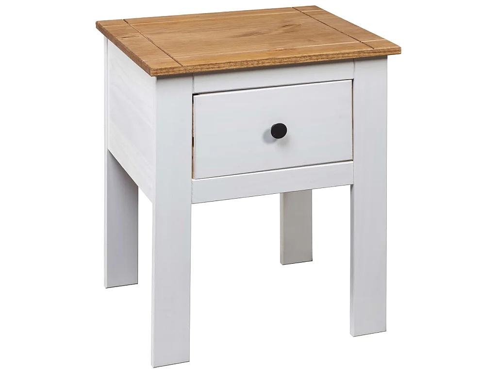 Table de chevet Blanc 46x40x57 cm Pin Gamme Panama