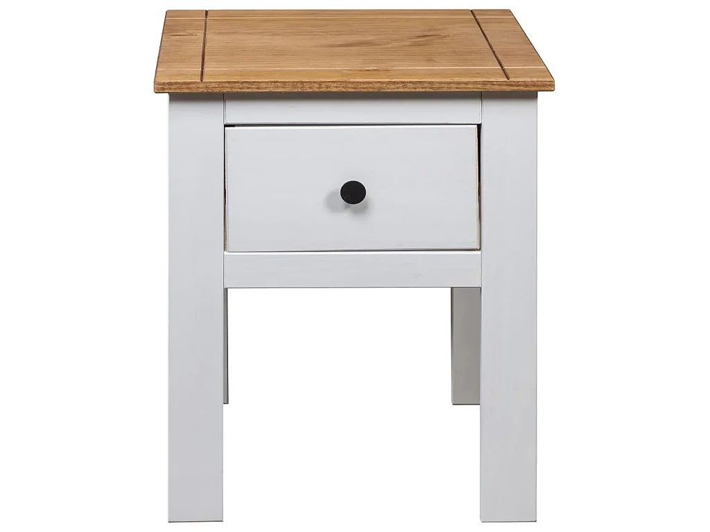 Table de chevet Blanc 46x40x57 cm Pin Gamme Panama
