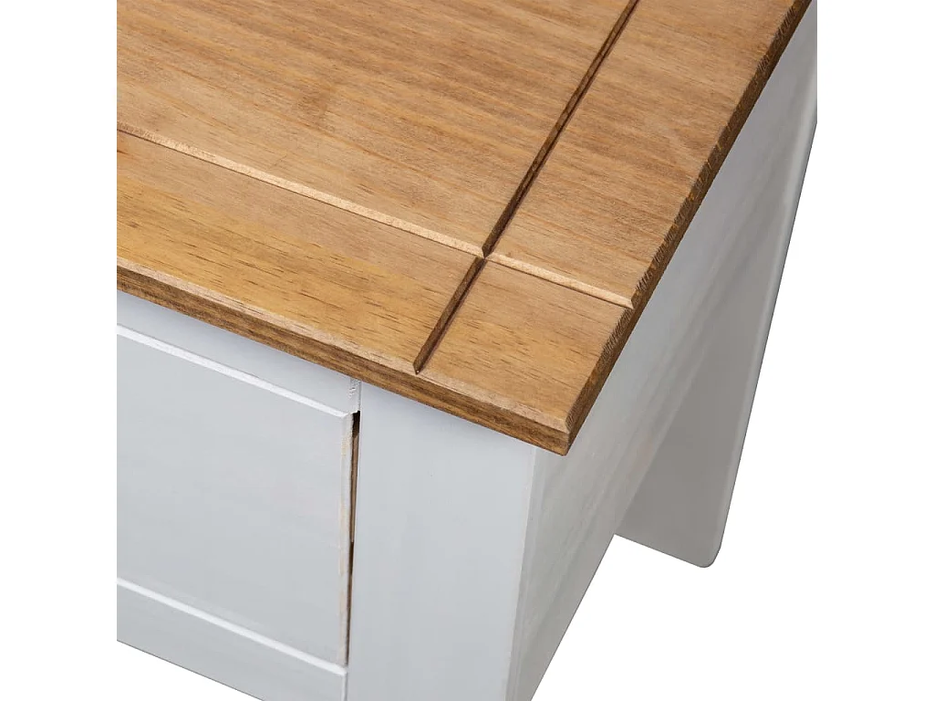 Table de chevet Blanc 46x40x57 cm Pin Gamme Panama