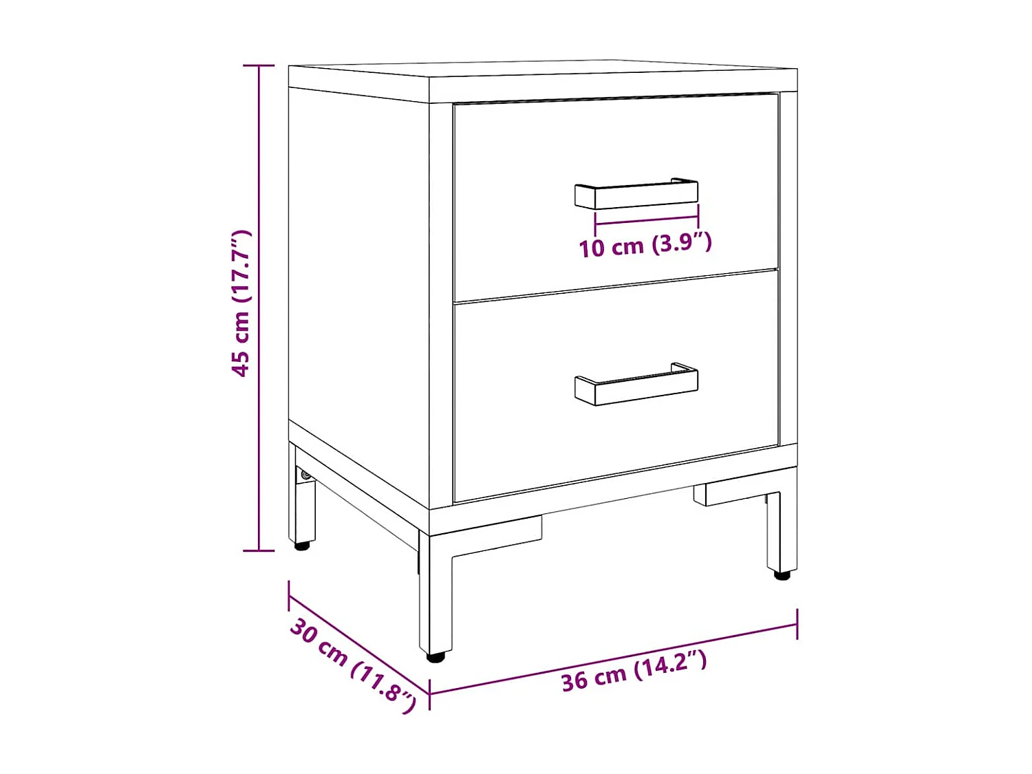Table de chevet Noir 36x30x45 cm Bois de pin massif