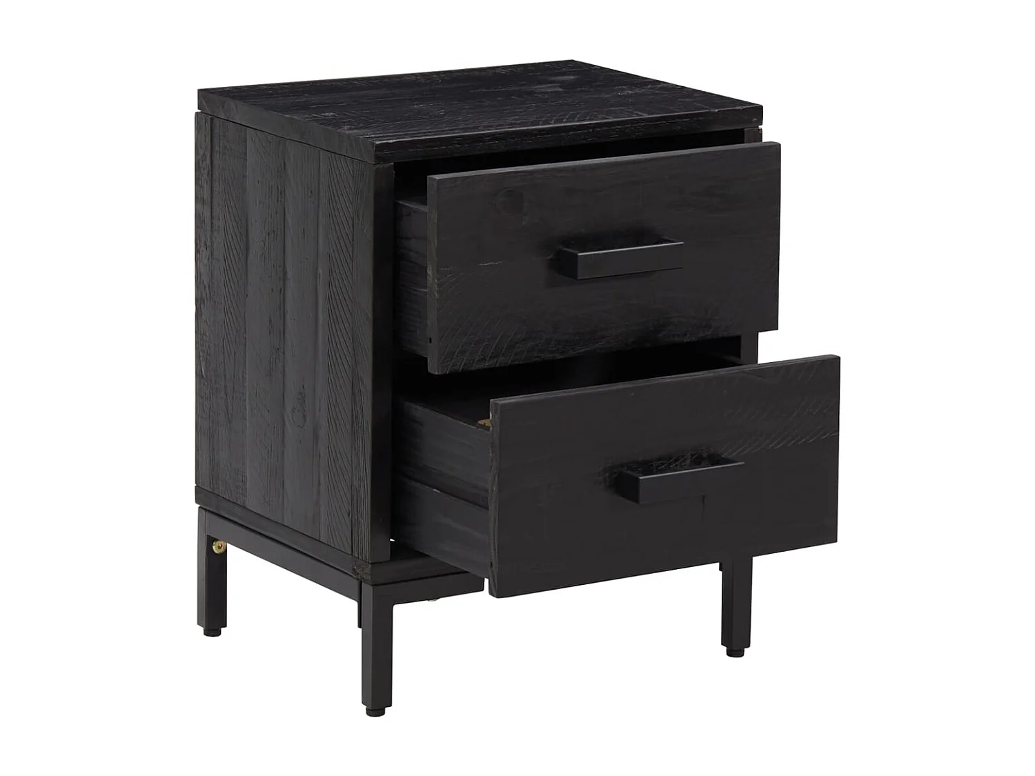 Table de chevet Noir 36x30x45 cm Bois de pin massif