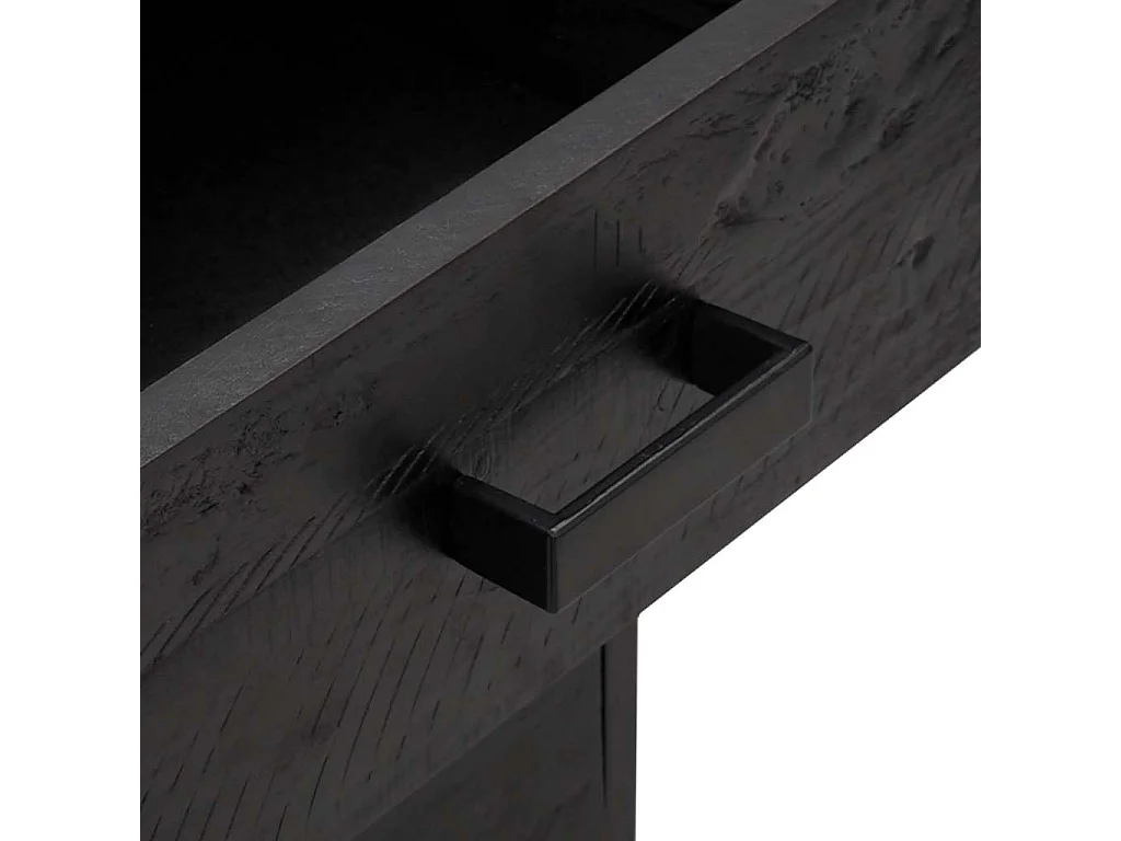 Table de chevet Noir 36x30x45 cm Bois de pin massif