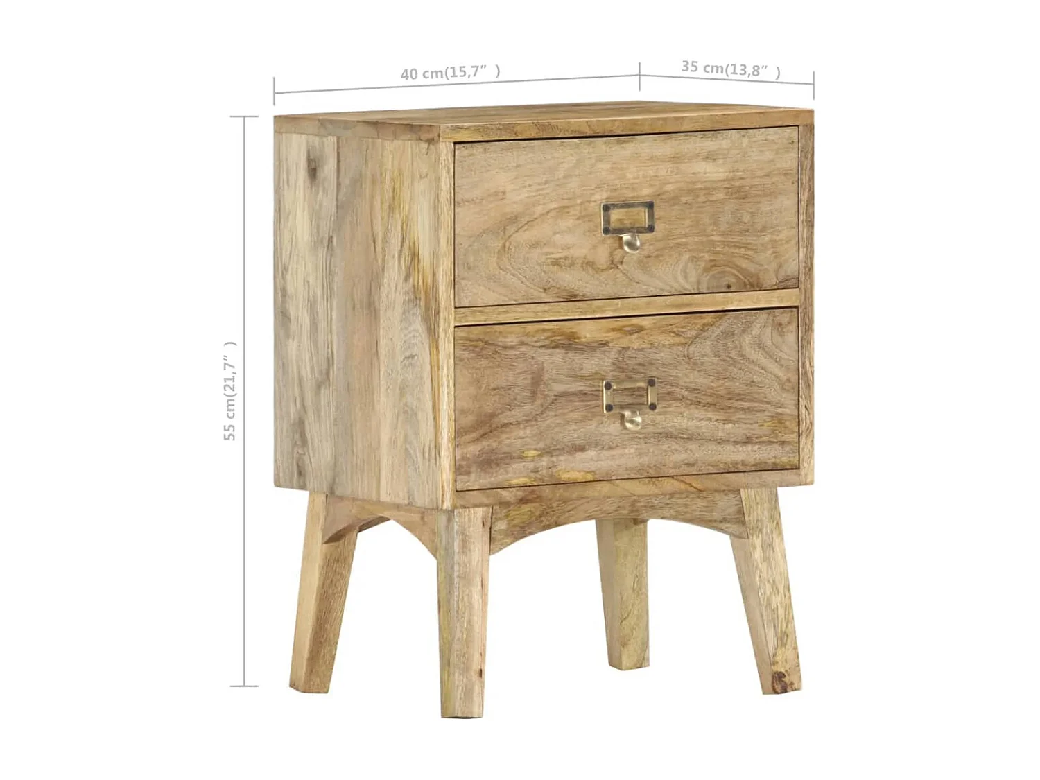 Nachttisch 40 x 35 x 55 cm Massivholz Mango