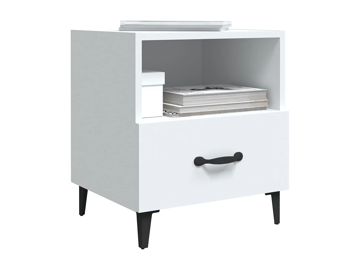 Comodino Bianco in Legno Multistrato