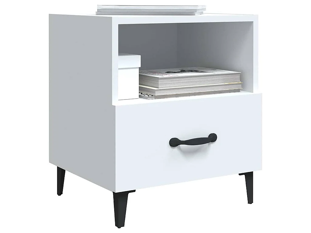 Comodino Bianco in Legno Multistrato