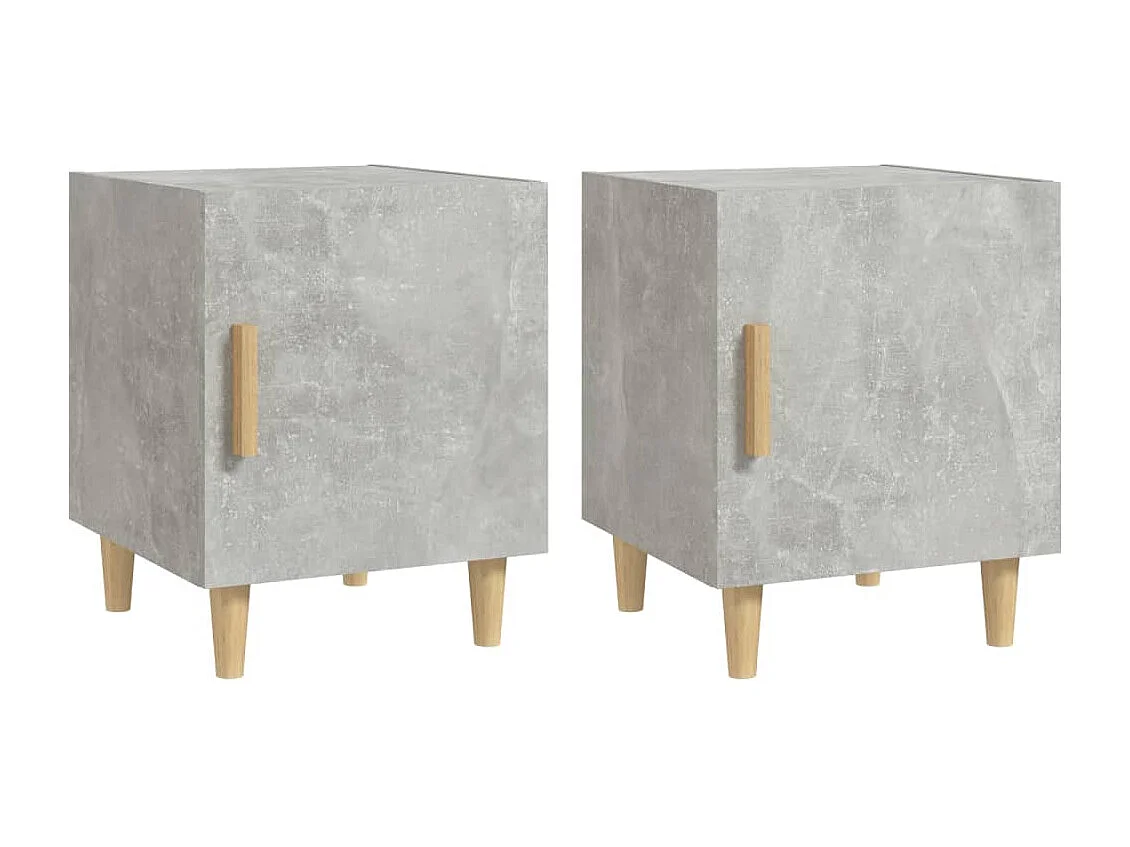 Tables de chevet 2 pcs Gris béton Bois d'ingénierie