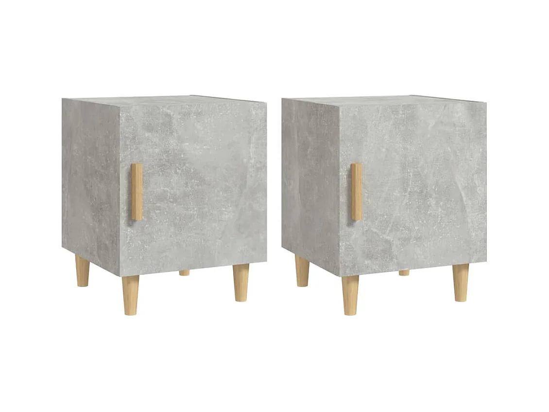 Tables de chevet 2 pcs Gris béton Bois d'ingénierie