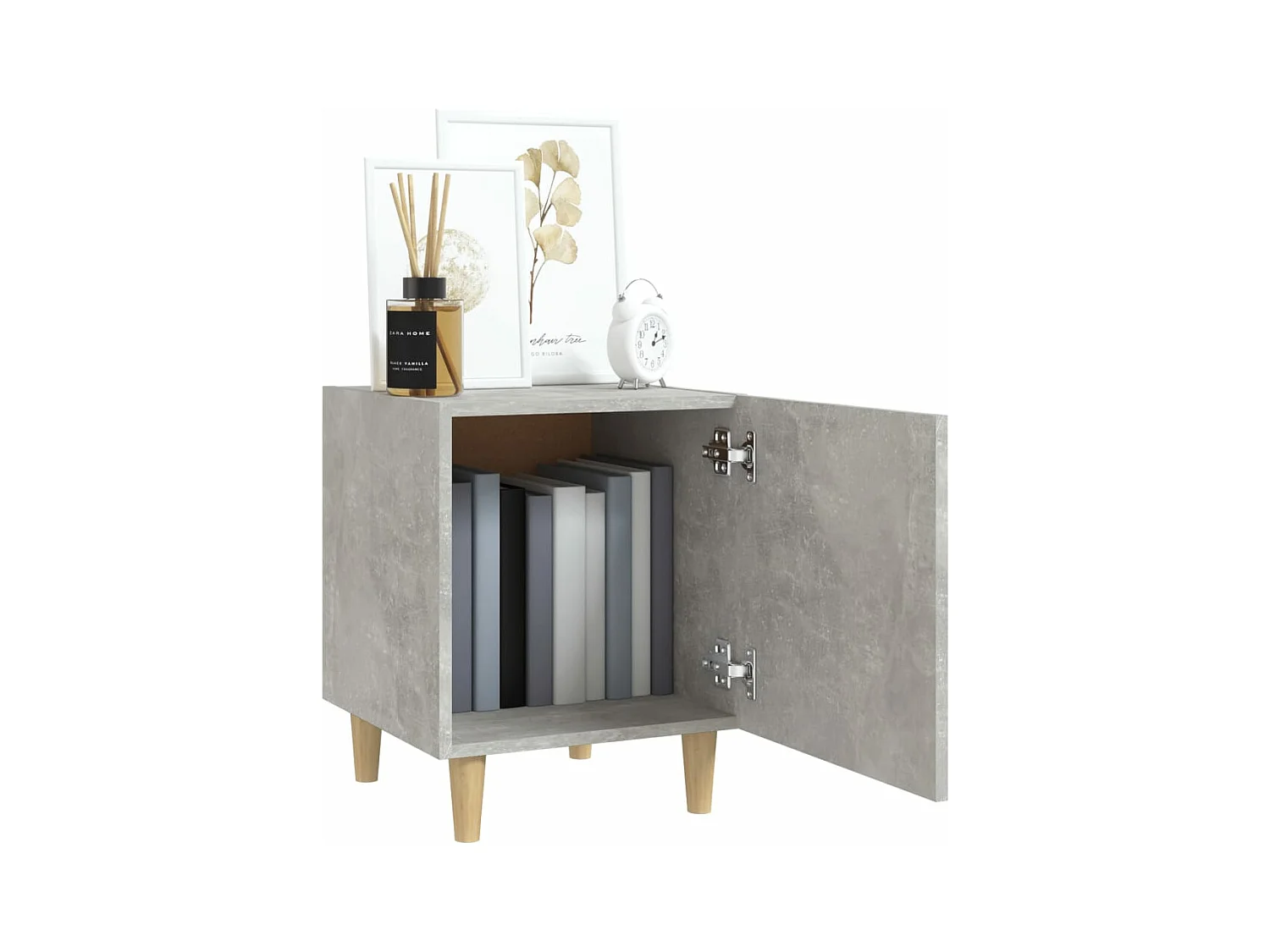 Tables de chevet 2 pcs Gris béton Bois d'ingénierie