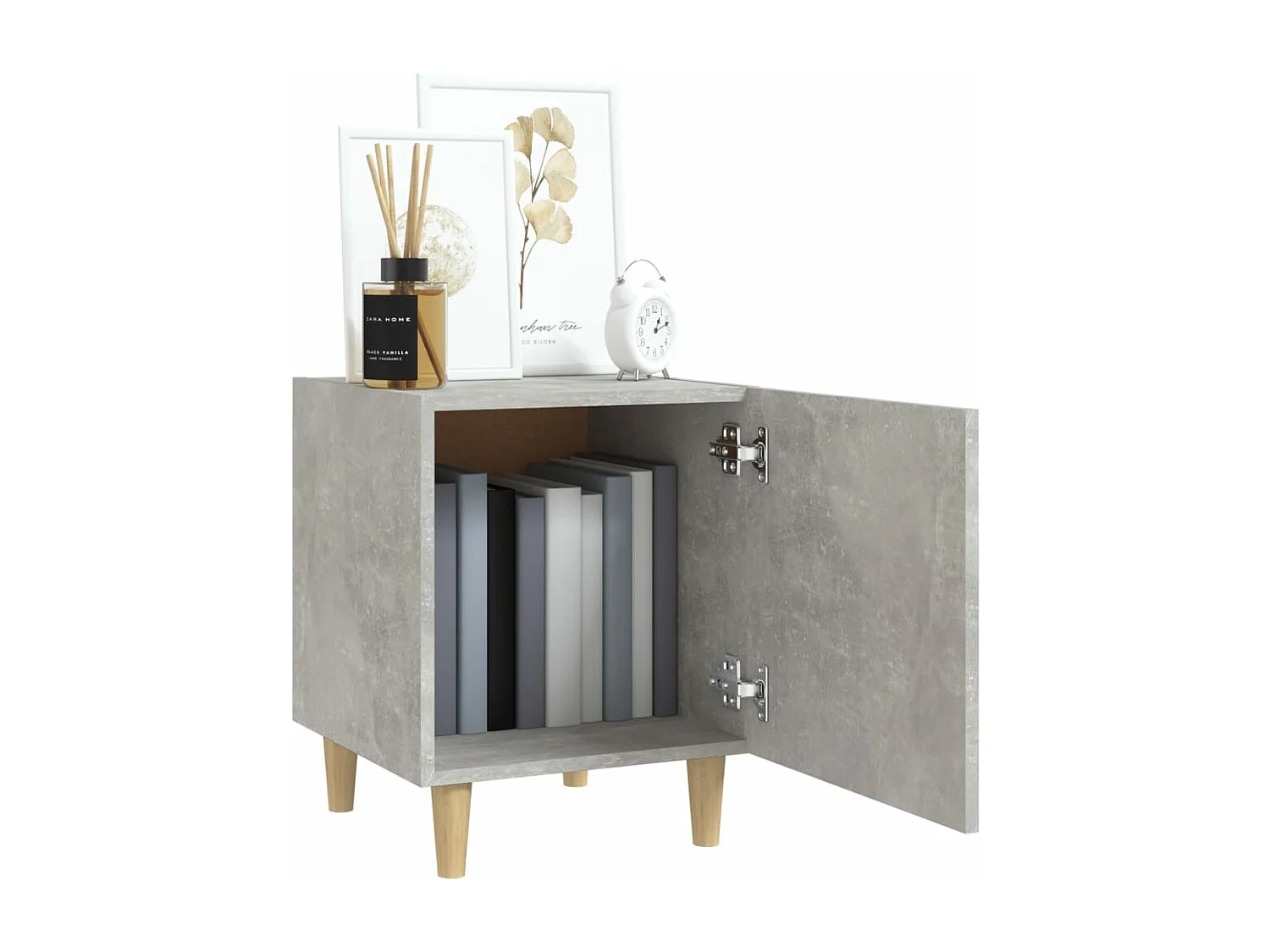 Tables de chevet 2 pcs Gris béton Bois d'ingénierie