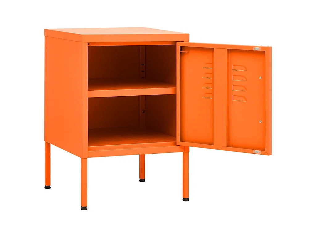 Nachttisch Orange 35x35x51 cm Stahl
