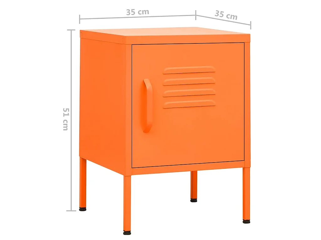 Nachttisch Orange 35x35x51 cm Stahl