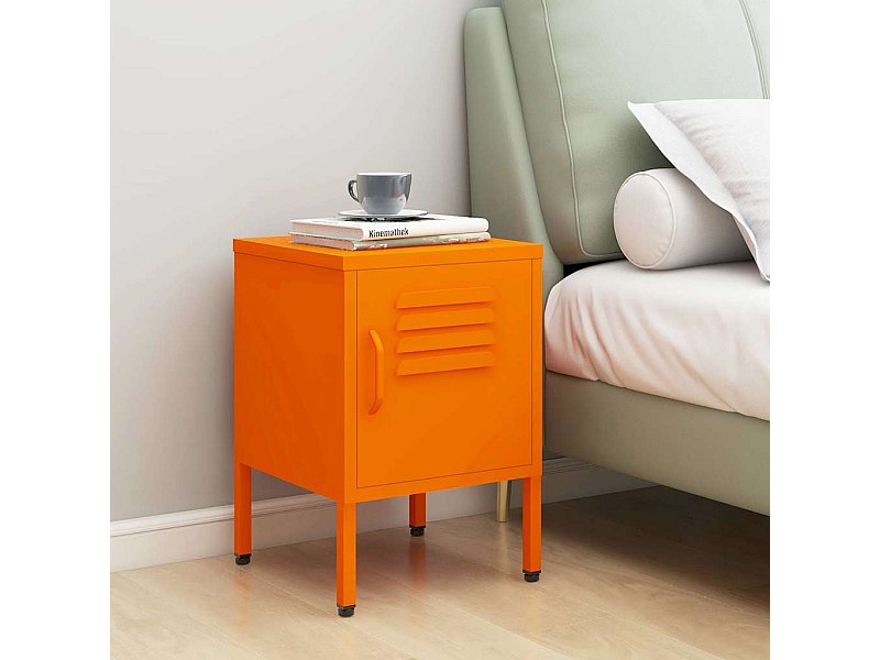 Nachttisch Orange 35x35x51 cm Stahl