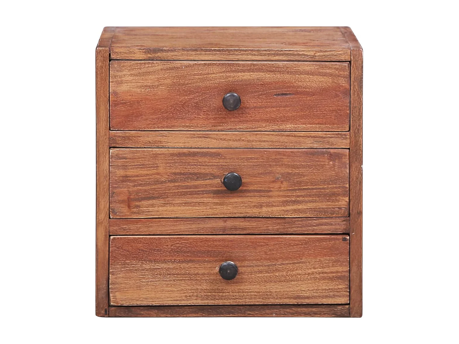 Table de chevet avec 3 tiroirs 35x25x35 cm bois d'acajou massif