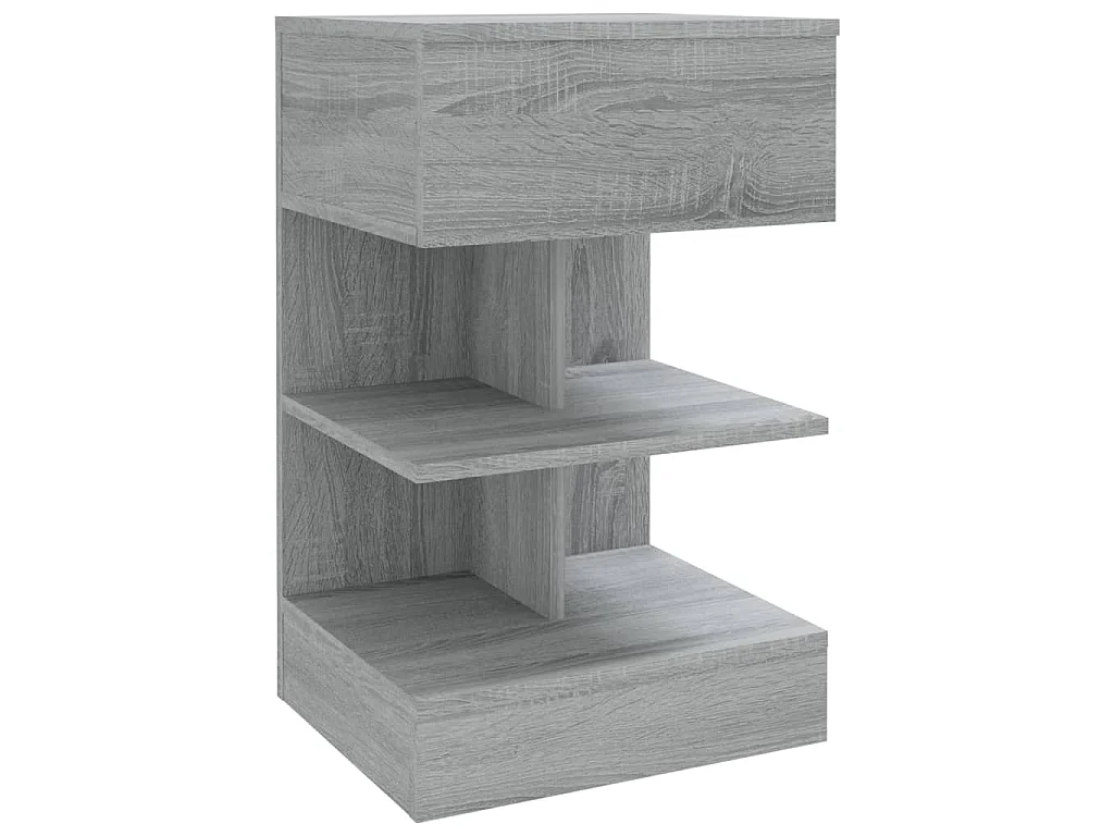Nachttische 2 Stk. Grau Sonoma 40x35x65 cm Holzwerkstoff