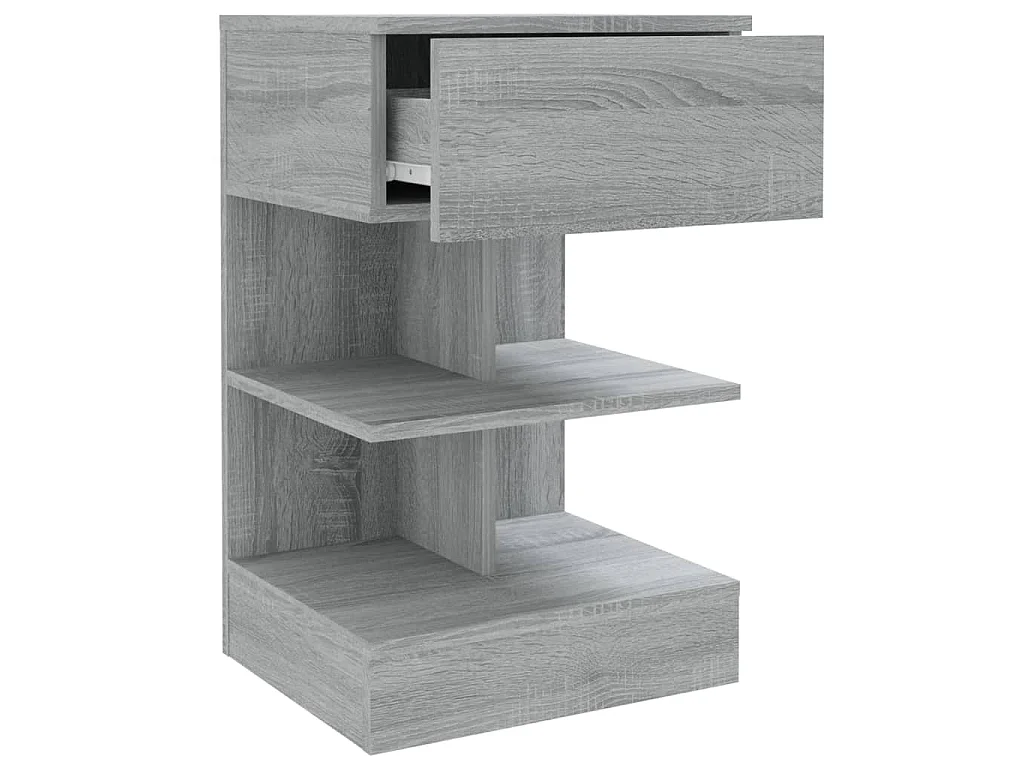 Nachttische 2 Stk. Grau Sonoma 40x35x65 cm Holzwerkstoff