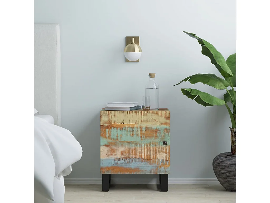 Nachtkastje 40x33x46 cm massief gerecycled hout
