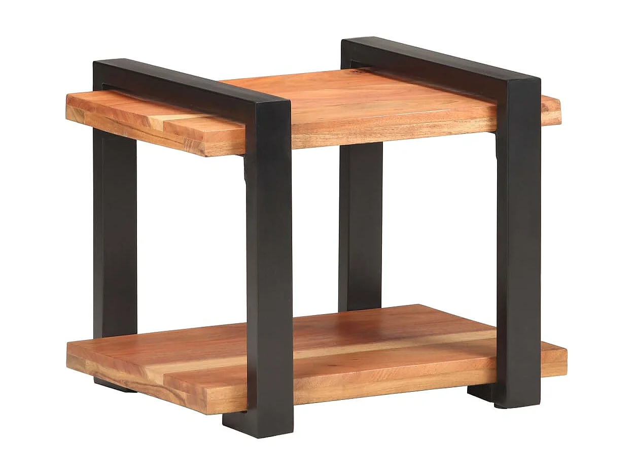 Mesita de noche de madera maciza de acacia 50x40x40 cm