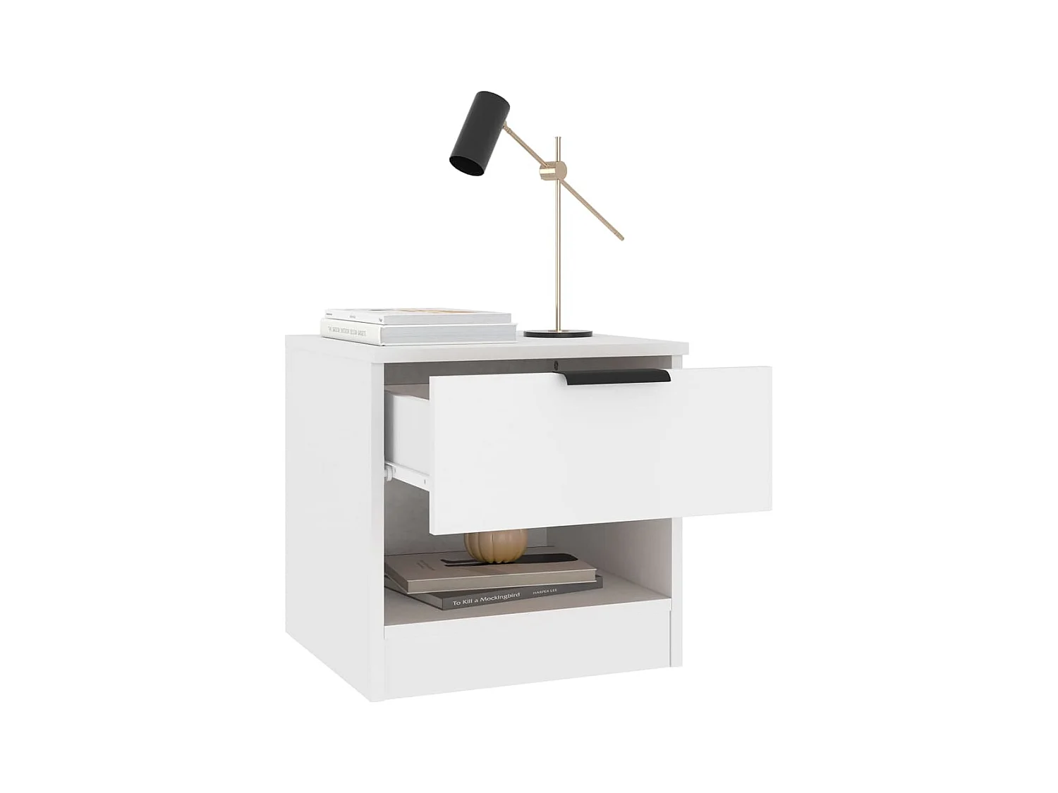 Tables de chevet 2 pcs Blanc Bois d'ingénierie