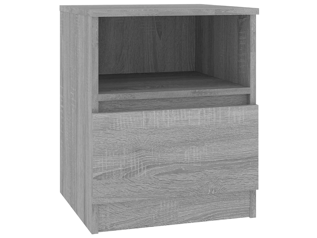Table de chevet sonoma gris 40x40x50 cm bois d'ingénierie