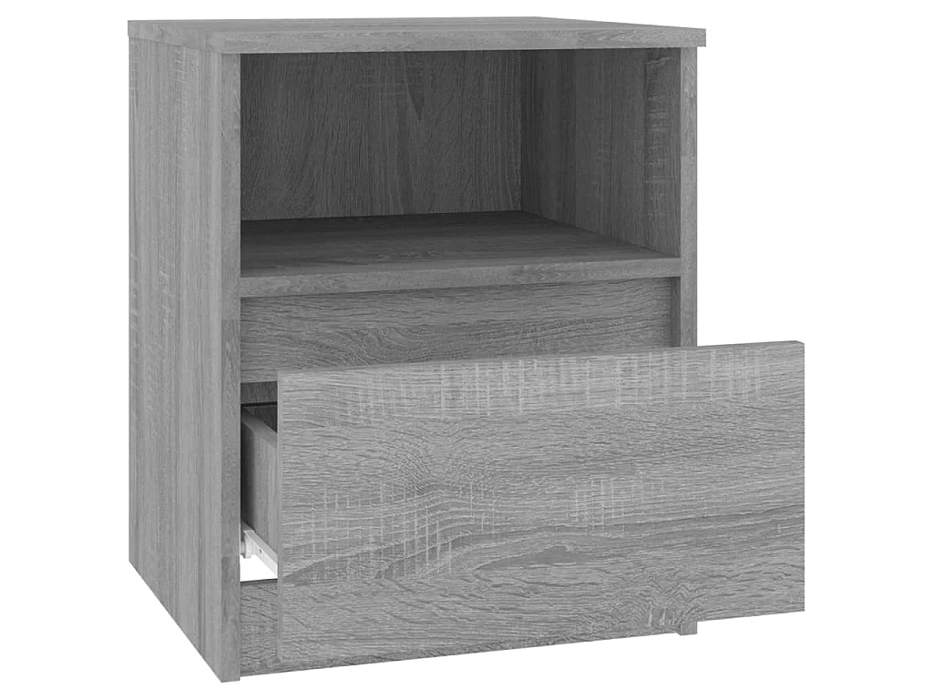 Table de chevet sonoma gris 40x40x50 cm bois d'ingénierie