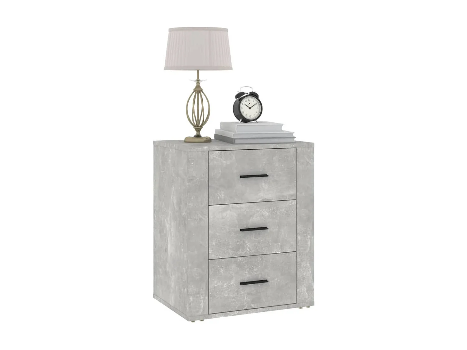 Comodino Grigio Cemento 50x36x60 cm in Legno Multistrato