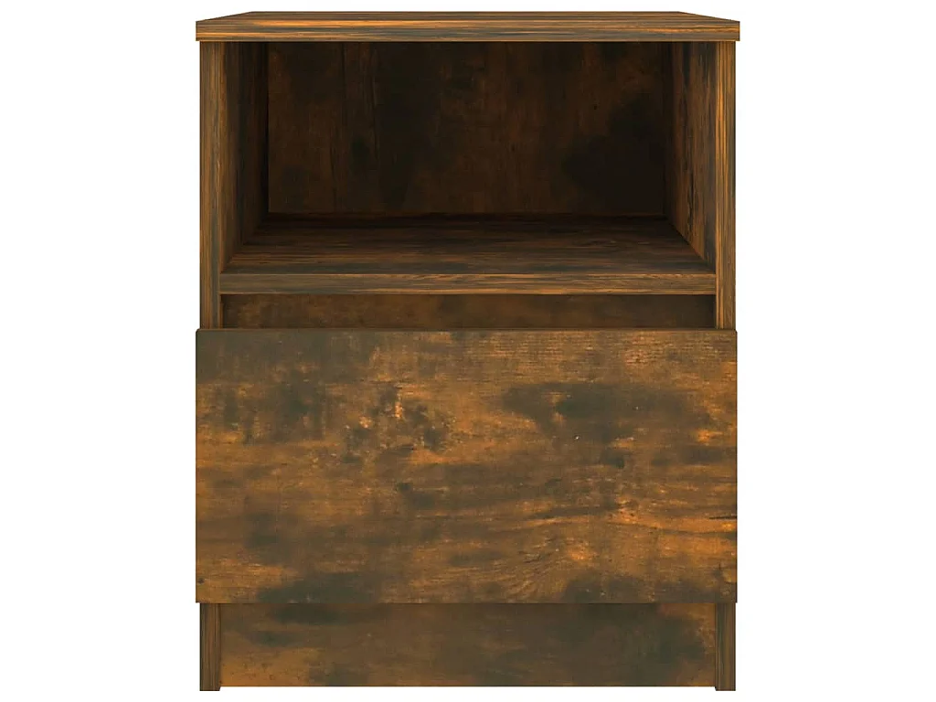 Table de chevet chêne fumé 40x40x50 cm bois d'ingénierie