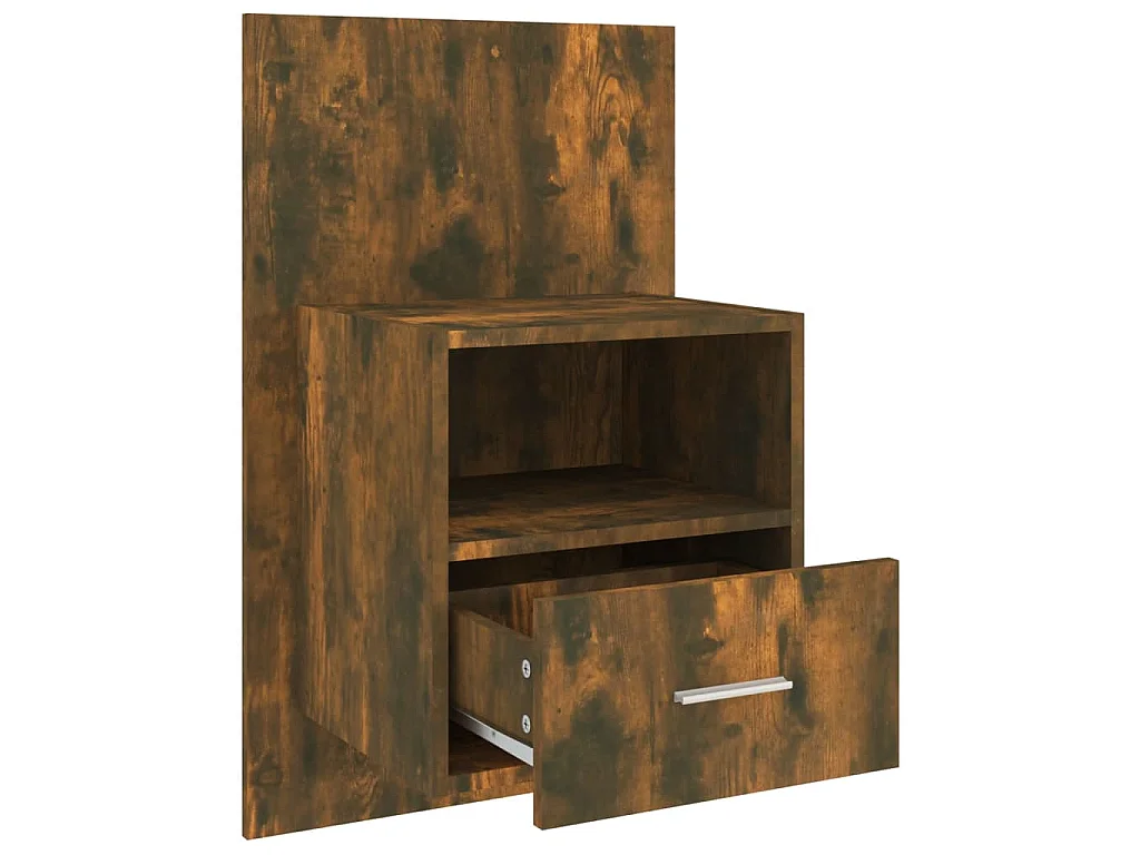 Comodini a Muro 2 pz Rovere Fumo