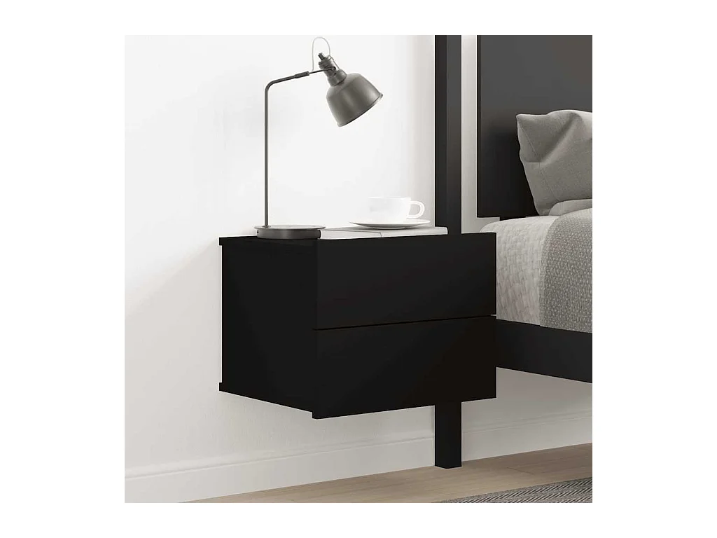 Nachttisch Schwarz 40x30x30 cm Holzwerkstoff