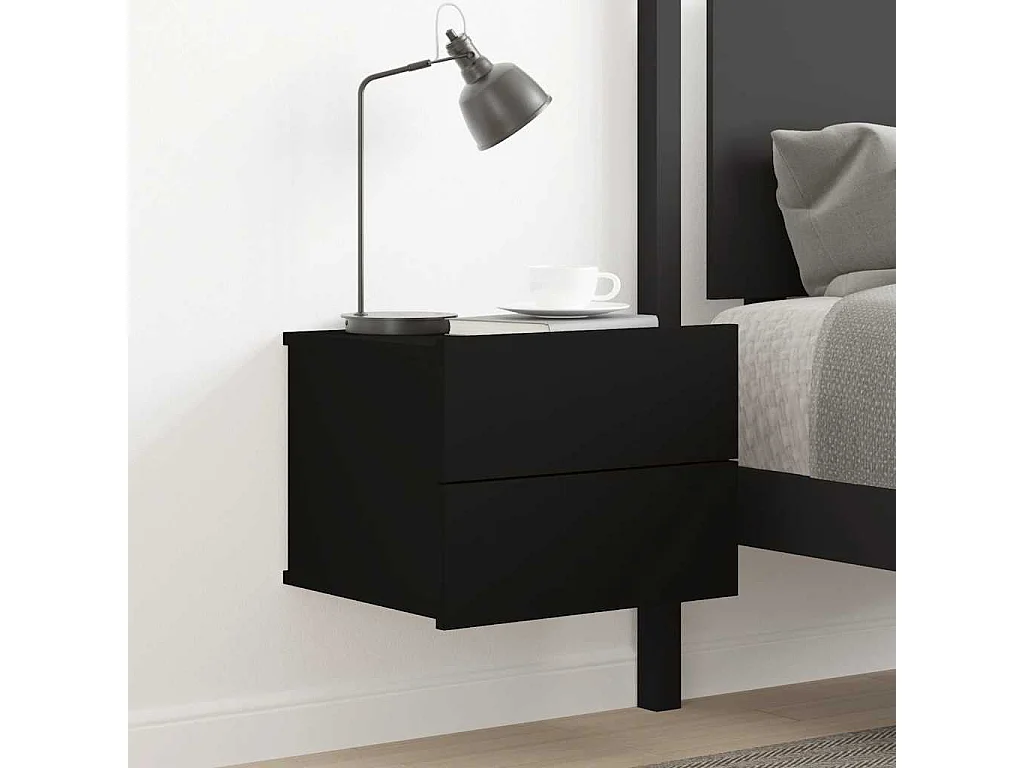 Table de chevet Noir 40x30x30 cm Bois d'ingénierie