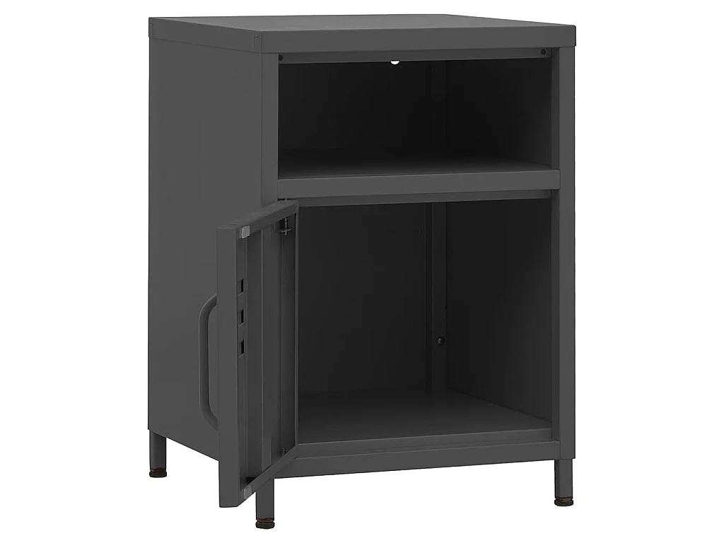 Table de chevet Anthracite 35x35x51 cm Acier