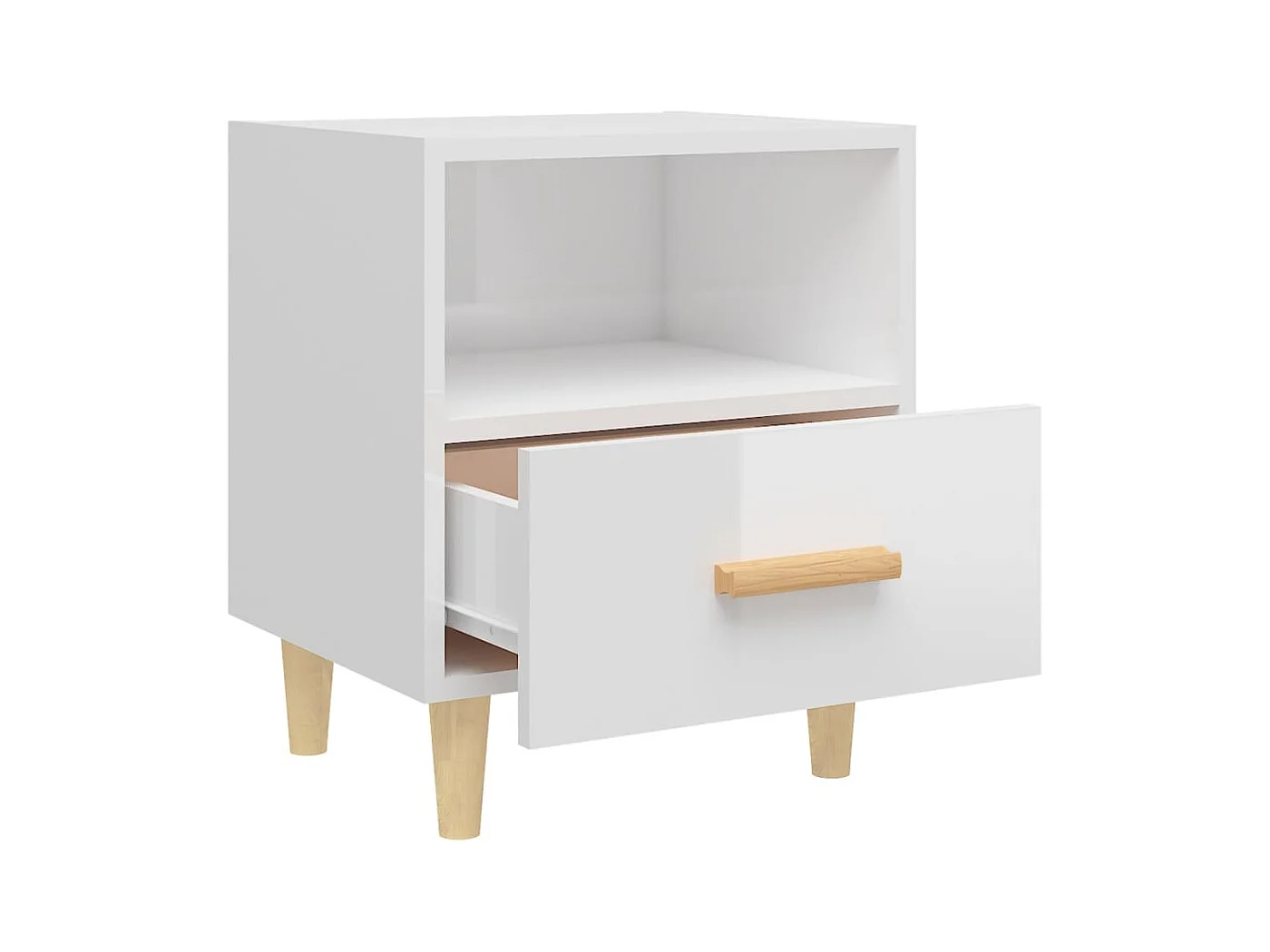 Mesas de cabeceira 2 pcs 40x35x47 cm branco brilhante