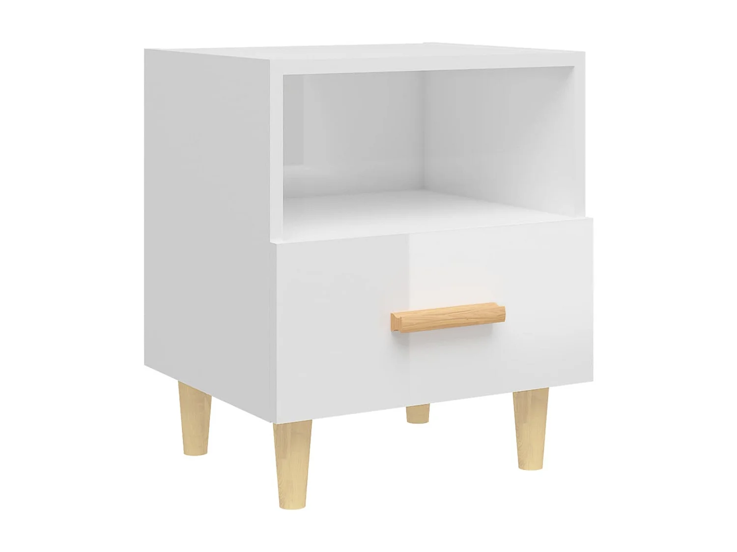 Tables de chevet 2 pcs blanc brillant 40x35x47 cm