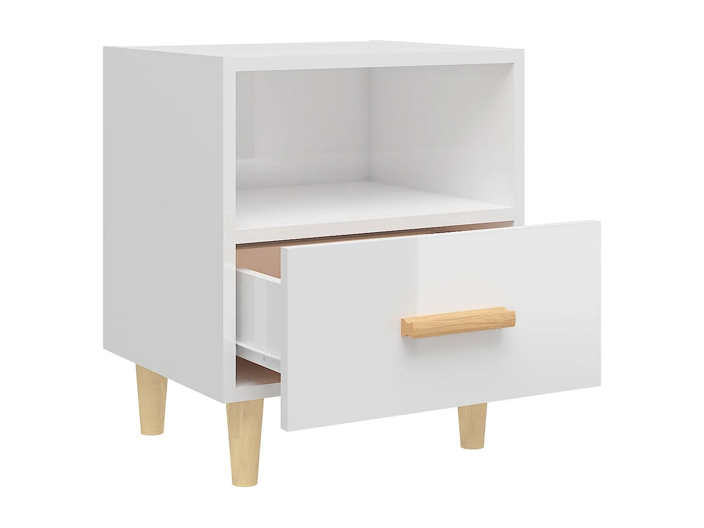 Tables de chevet 2 pcs blanc brillant 40x35x47 cm