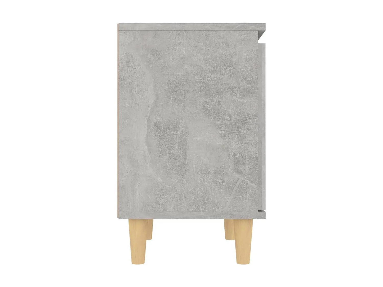 Nachttisch mit Massivholz-Beinen Betongrau 40x30x50 cm