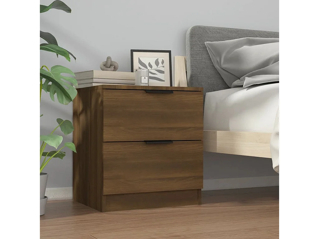 Comodino Rovere Marrone in Legno Multistrato