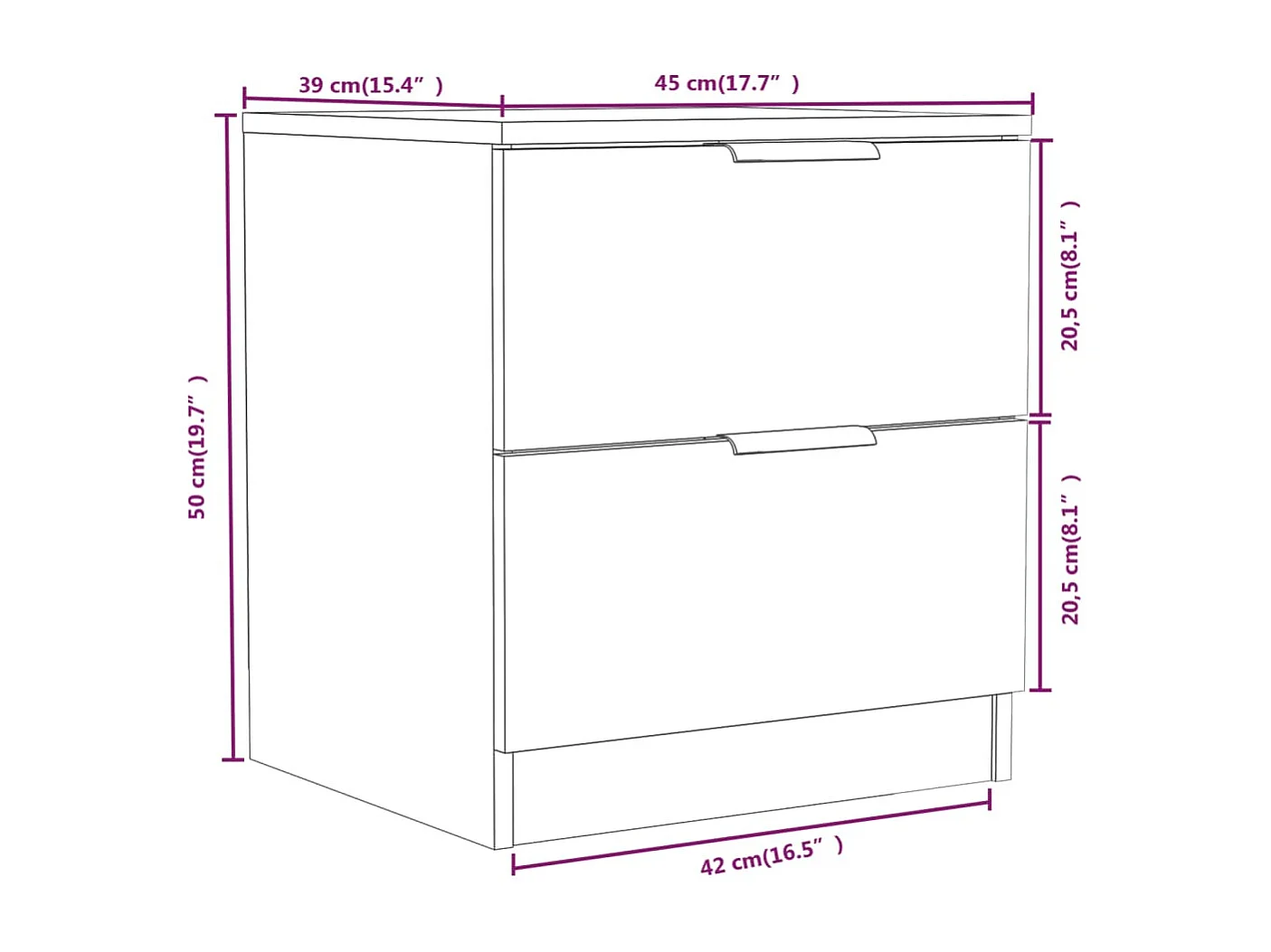 Comodino Rovere Marrone in Legno Multistrato