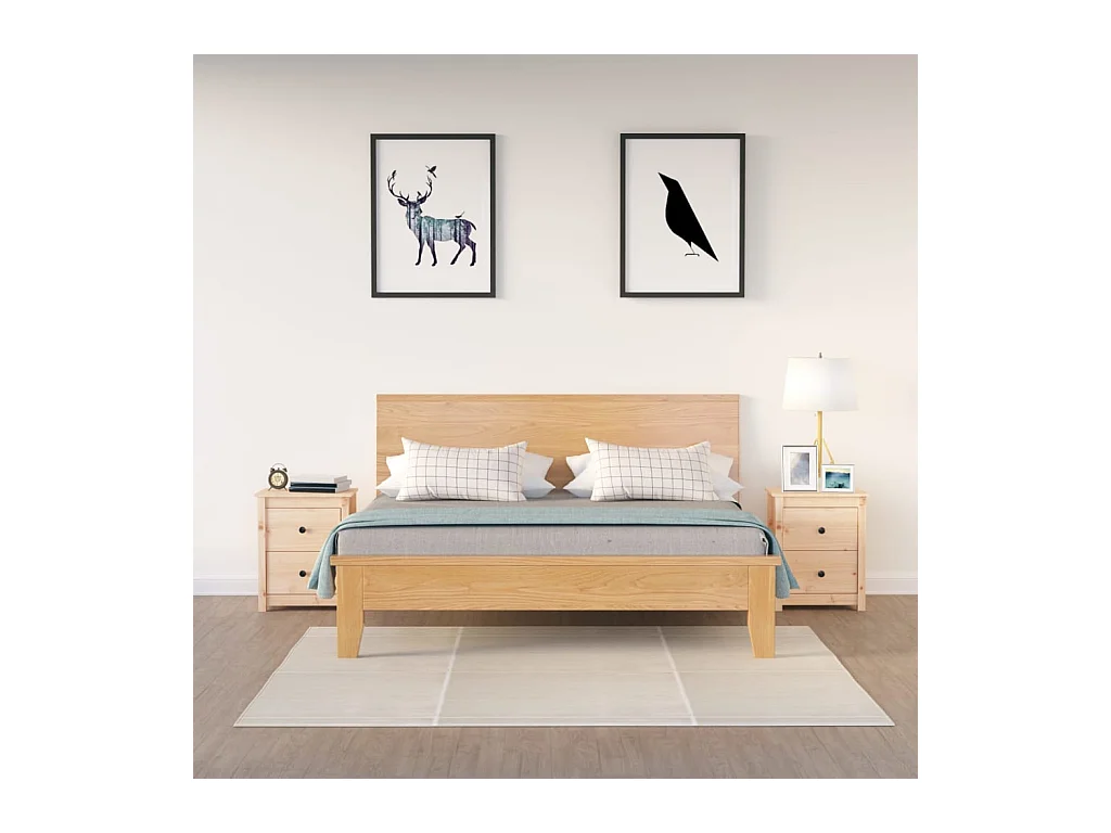 Tables de chevet 2 pcs 50x35x61,5 cm Bois de pin massif