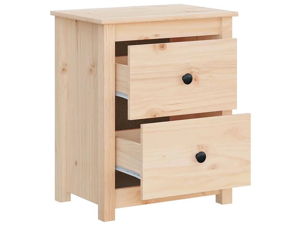 Comodini 2 pz 50x35x61,5 cm in Legno Massello di Pino