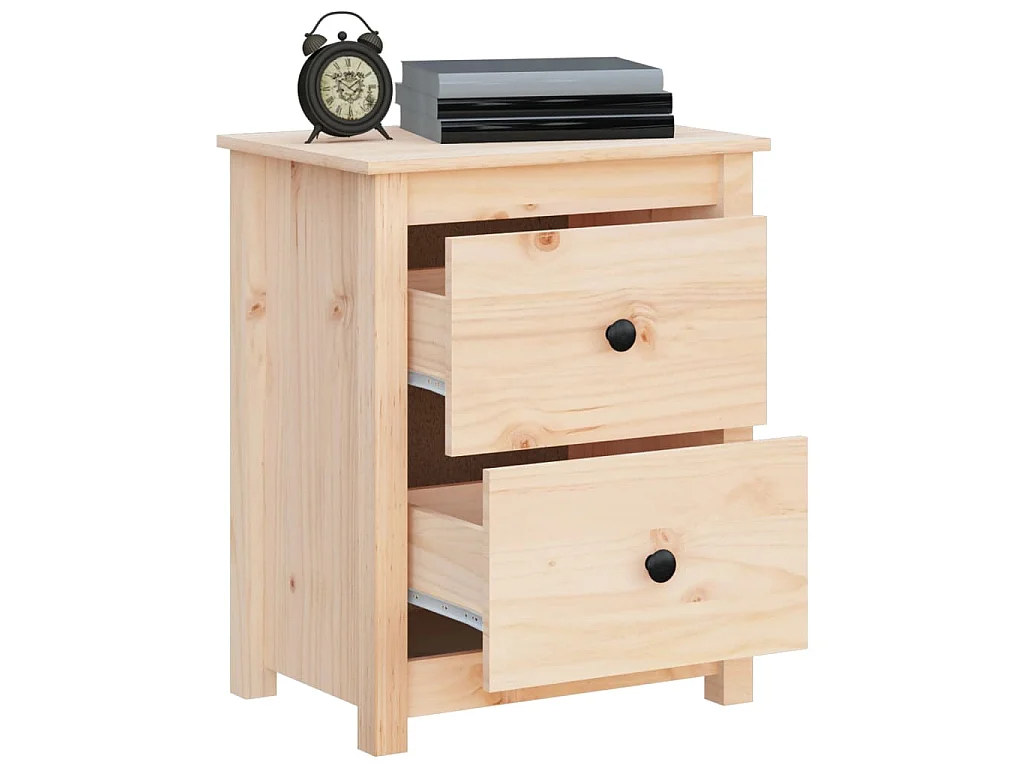 Comodini 2 pz 50x35x61,5 cm in Legno Massello di Pino