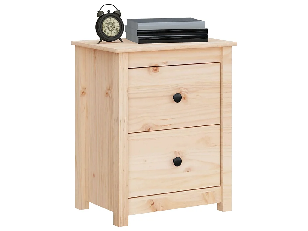 Comodini 2 pz 50x35x61,5 cm in Legno Massello di Pino