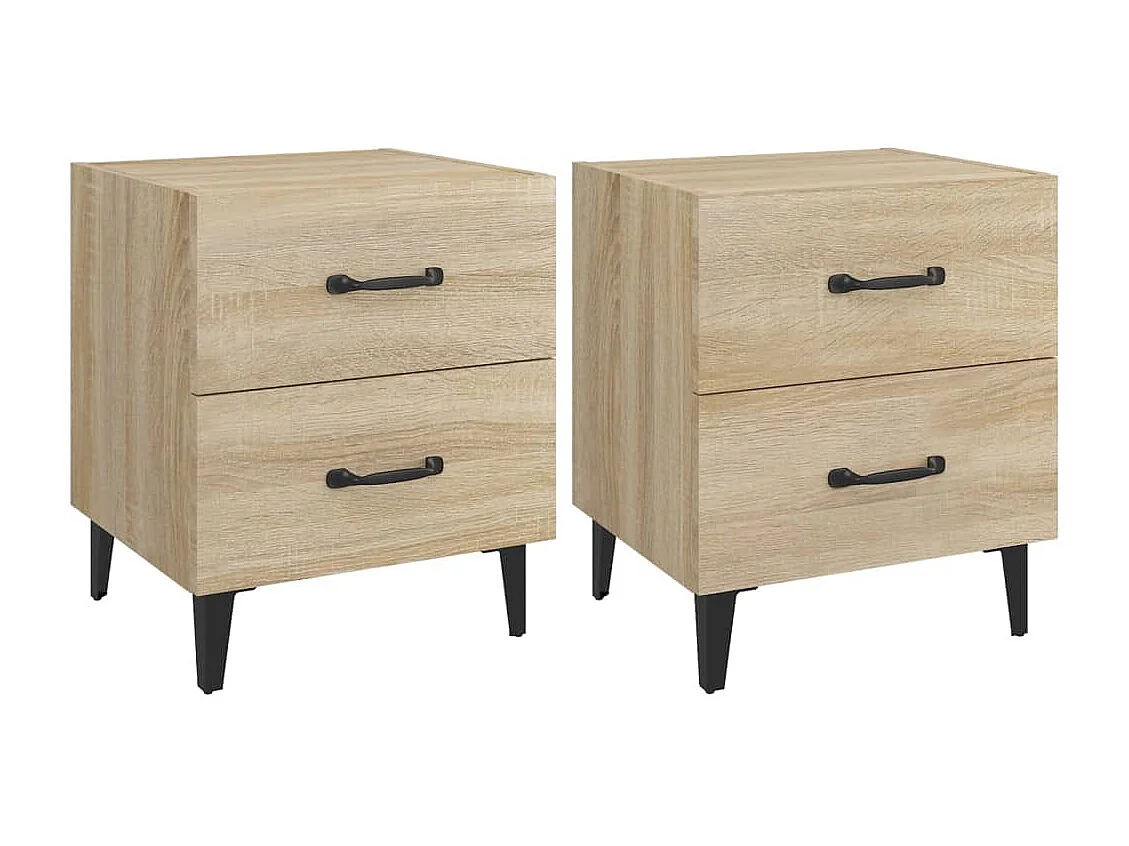 Mesitas de noche 2 unidades color roble Sonoma 40x35x47,5 cm