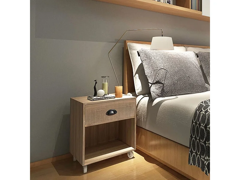 Tables de chevet 2 pcs marron bois massif