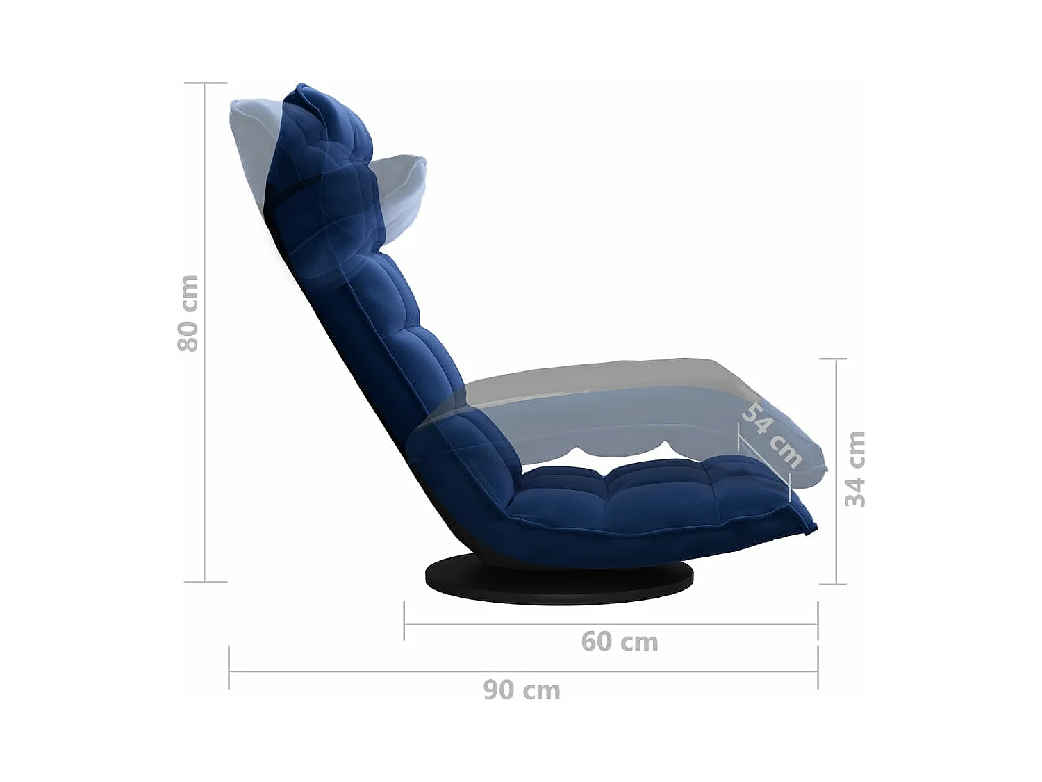 Bodenstuhl Drehbar Blau Samt