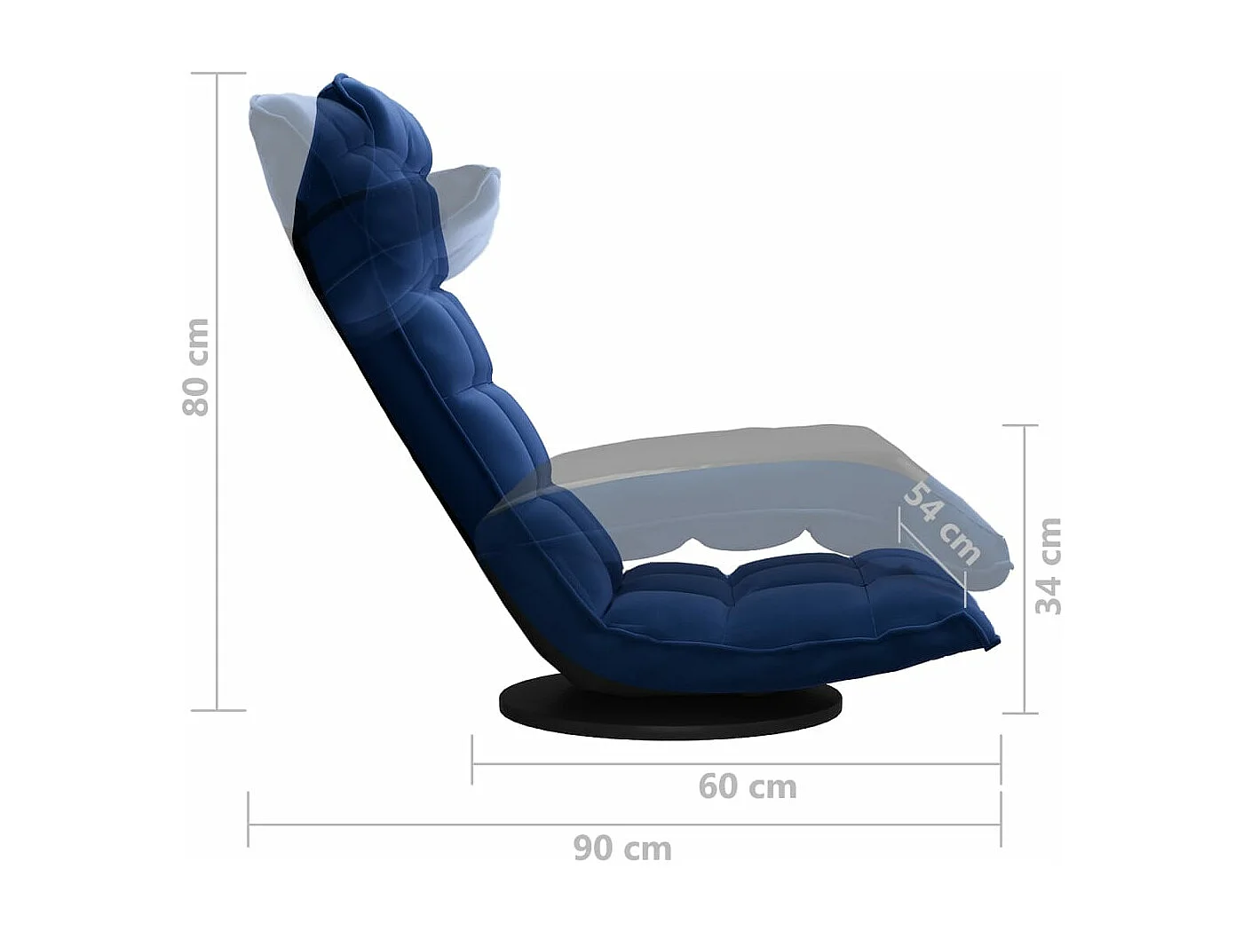 Bodenstuhl Drehbar Blau Samt